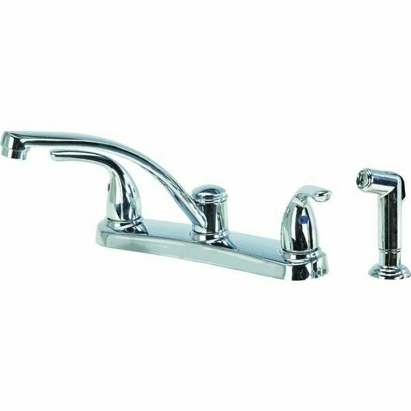 Globe Union 2 Metal Lever Handle Kitchen Faucet With Matching Side Sprayer F8F11034CP-JPA3